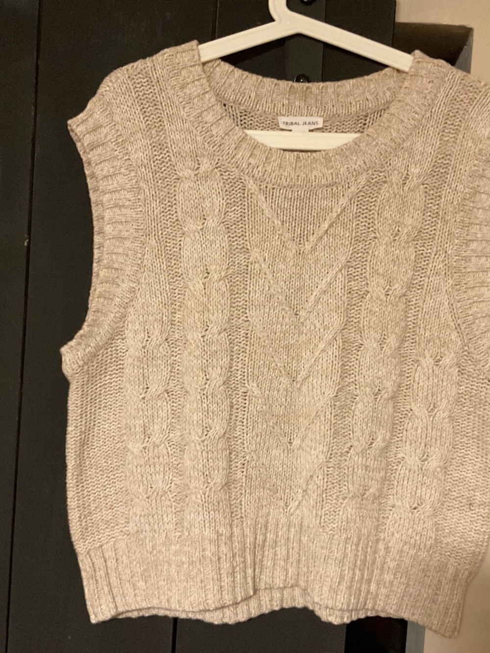 Tribal vest in medium..taupe cotton blend